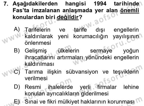 Hizmetler Ekonomisi Dersi 2017 - 2018 Yılı 3 Ders Sınav Soruları 7. Soru