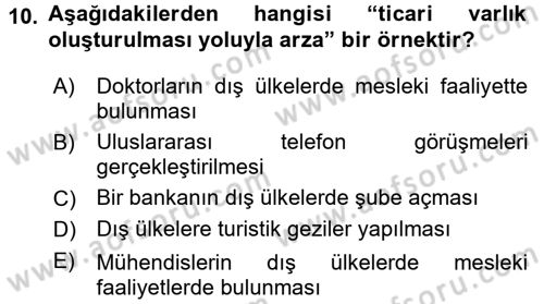 Hizmetler Ekonomisi Dersi 2017 - 2018 Yılı (Final) Dönem Sonu Sınav Soruları 10. Soru