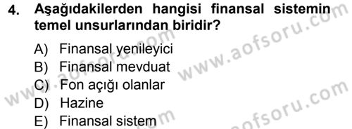 Para Teorisi Dersi Ara Sınavı Deneme Sınav Soruları 4. Soru