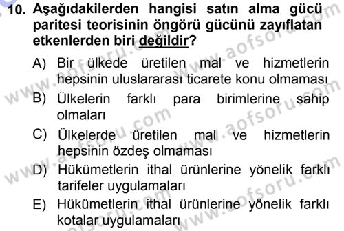 Para Teorisi Dersi 2012 - 2013 Yılı (Final) Dönem Sonu Sınav Soruları 10. Soru