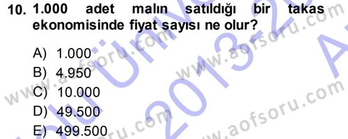 Para Teorisi Dersi 2013 - 2014 Yılı (Vize) Ara Sınav Soruları 10. Soru