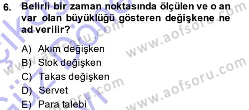 Para Teorisi Dersi 2013 - 2014 Yılı (Vize) Ara Sınav Soruları 6. Soru