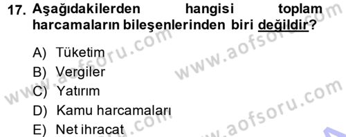 Para Teorisi Dersi 2013 - 2014 Yılı (Final) Dönem Sonu Sınav Soruları 17. Soru