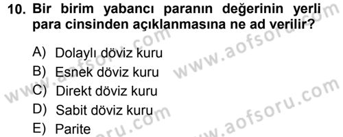 Para Teorisi Dersi 2013 - 2014 Yılı Tek Ders Sınav Soruları 10. Soru
