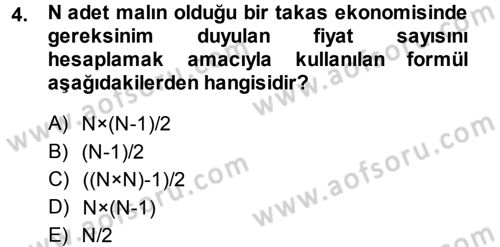 Para Teorisi Dersi 2013 - 2014 Yılı Tek Ders Sınav Soruları 4. Soru