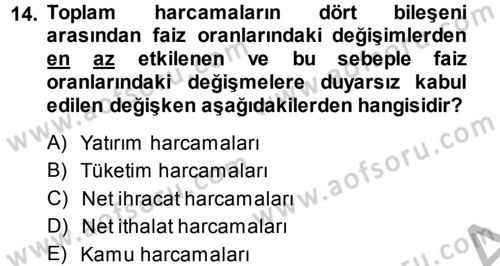 Para Teorisi Dersi 2014 - 2015 Yılı (Final) Dönem Sonu Sınav Soruları 14. Soru