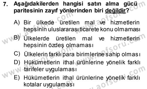 Para Teorisi Dersi 2014 - 2015 Yılı (Final) Dönem Sonu Sınav Soruları 7. Soru