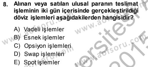 Para Teorisi Dersi 2014 - 2015 Yılı (Final) Dönem Sonu Sınav Soruları 8. Soru
