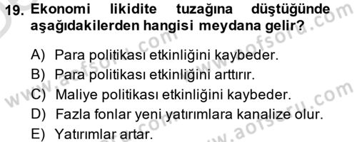 Para Teorisi Dersi 2014 - 2015 Yılı Tek Ders Sınav Soruları 19. Soru
