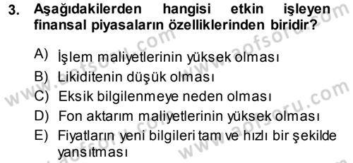 Para Teorisi Dersi 2014 - 2015 Yılı Tek Ders Sınav Soruları 3. Soru