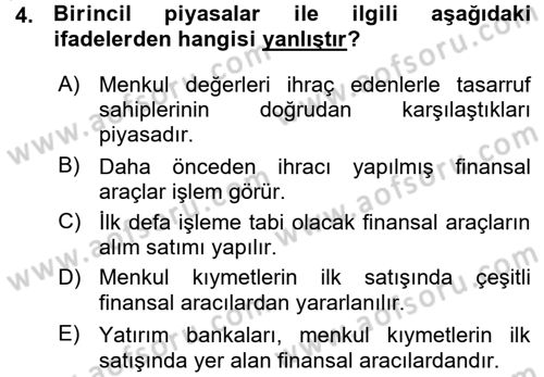 Para Teorisi Dersi 2015 - 2016 Yılı (Vize) Ara Sınav Soruları 4. Soru