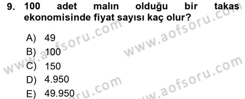 Para Teorisi Dersi 2015 - 2016 Yılı (Vize) Ara Sınav Soruları 9. Soru