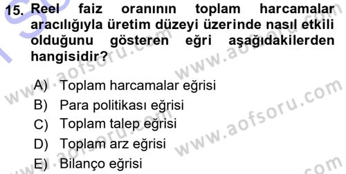 Para Teorisi Dersi 2015 - 2016 Yılı (Final) Dönem Sonu Sınav Soruları 15. Soru