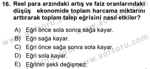 Para Teorisi Dersi 2015 - 2016 Yılı (Final) Dönem Sonu Sınav Soruları 16. Soru