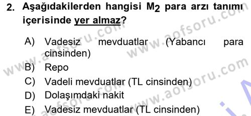 Para Teorisi Dersi 2015 - 2016 Yılı (Final) Dönem Sonu Sınav Soruları 2. Soru