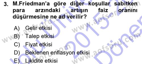 Para Teorisi Dersi 2015 - 2016 Yılı (Final) Dönem Sonu Sınav Soruları 3. Soru