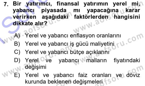 Para Teorisi Dersi 2015 - 2016 Yılı (Final) Dönem Sonu Sınav Soruları 7. Soru