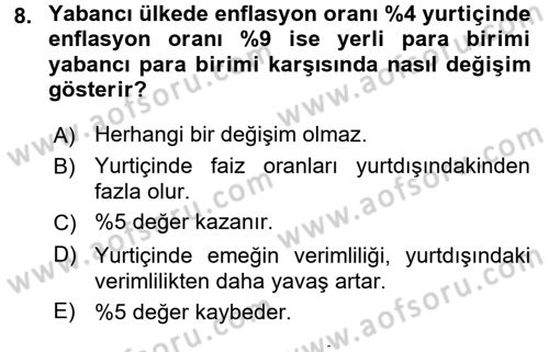 Para Teorisi Dersi 2015 - 2016 Yılı (Final) Dönem Sonu Sınav Soruları 8. Soru