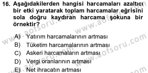 Para Teorisi Dersi 2015 - 2016 Yılı Tek Ders Sınav Soruları 16. Soru