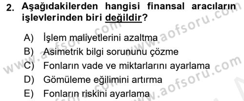 Para Teorisi Dersi 2015 - 2016 Yılı Tek Ders Sınav Soruları 2. Soru
