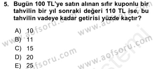 Para Teorisi Dersi 2015 - 2016 Yılı Tek Ders Sınav Soruları 5. Soru