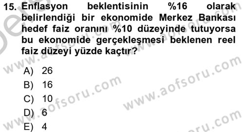 Para Teorisi Dersi 2016 - 2017 Yılı 3 Ders Sınav Soruları 15. Soru