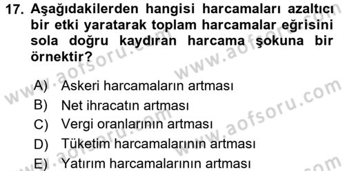 Para Teorisi Dersi 2016 - 2017 Yılı 3 Ders Sınav Soruları 17. Soru