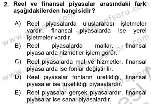 Para Teorisi Dersi 2016 - 2017 Yılı 3 Ders Sınav Soruları 2. Soru