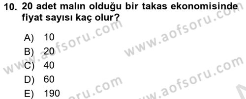 Para Teorisi Dersi 2016 - 2017 Yılı (Vize) Ara Sınav Soruları 10. Soru
