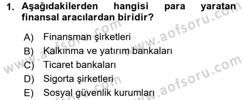 Para Teorisi Dersi 2016 - 2017 Yılı (Final) Dönem Sonu Sınav Soruları 1. Soru