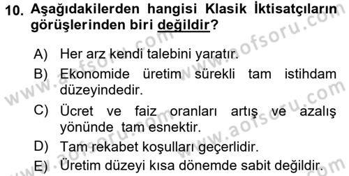 Para Teorisi Dersi 2016 - 2017 Yılı (Final) Dönem Sonu Sınav Soruları 10. Soru