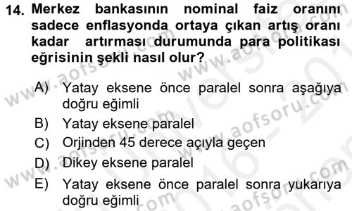 Para Teorisi Dersi 2016 - 2017 Yılı (Final) Dönem Sonu Sınav Soruları 14. Soru