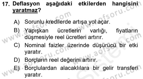 Para Teorisi Dersi 2016 - 2017 Yılı (Final) Dönem Sonu Sınav Soruları 17. Soru