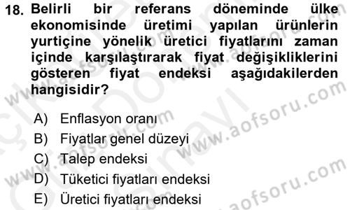 Para Teorisi Dersi 2016 - 2017 Yılı (Final) Dönem Sonu Sınav Soruları 18. Soru