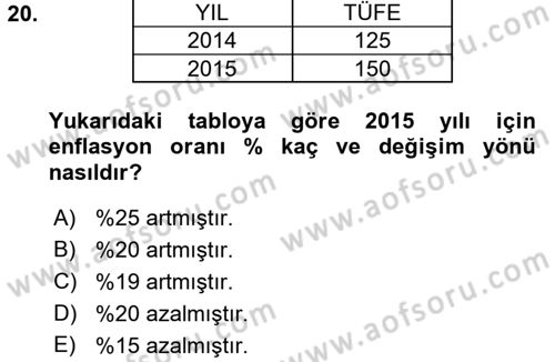 Para Teorisi Dersi 2016 - 2017 Yılı (Final) Dönem Sonu Sınav Soruları 20. Soru