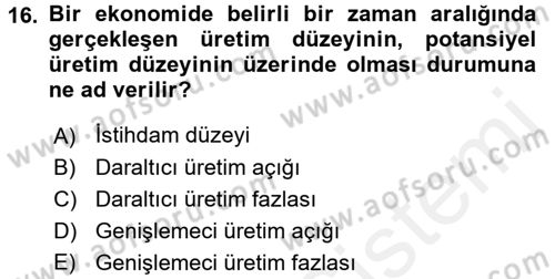 Para Teorisi Dersi 2017 - 2018 Yılı 3 Ders Sınav Soruları 16. Soru