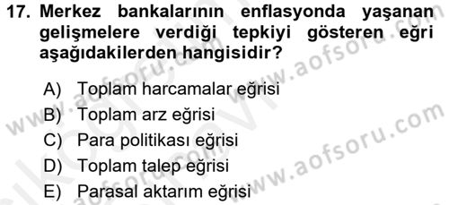 Para Teorisi Dersi 2017 - 2018 Yılı 3 Ders Sınav Soruları 17. Soru