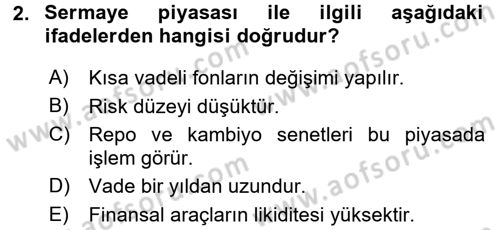 Para Teorisi Dersi 2017 - 2018 Yılı 3 Ders Sınav Soruları 2. Soru