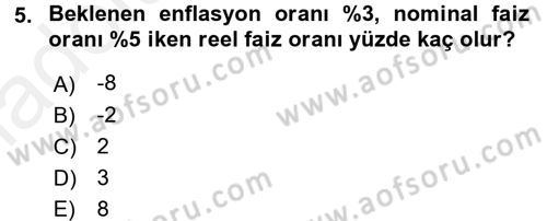 Para Teorisi Dersi 2017 - 2018 Yılı 3 Ders Sınav Soruları 5. Soru