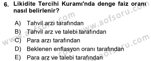 Para Teorisi Dersi 2017 - 2018 Yılı 3 Ders Sınav Soruları 6. Soru