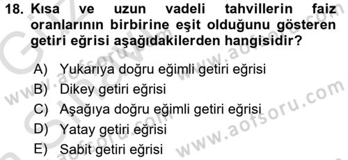 Para Teorisi Dersi 2017 - 2018 Yılı (Vize) Ara Sınav Soruları 18. Soru