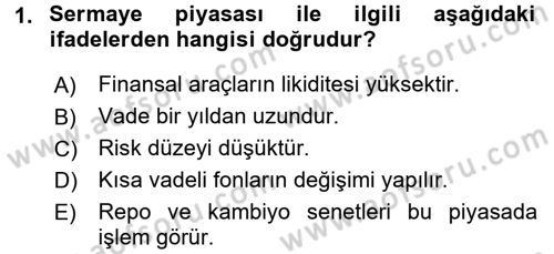 Para Teorisi Dersi 2017 - 2018 Yılı (Final) Dönem Sonu Sınav Soruları 1. Soru