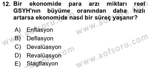 Para Teorisi Dersi 2017 - 2018 Yılı (Final) Dönem Sonu Sınav Soruları 12. Soru