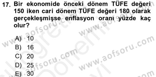Para Teorisi Dersi 2017 - 2018 Yılı (Final) Dönem Sonu Sınav Soruları 17. Soru