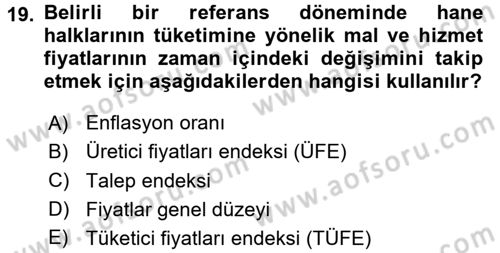 Para Teorisi Dersi 2017 - 2018 Yılı (Final) Dönem Sonu Sınav Soruları 19. Soru
