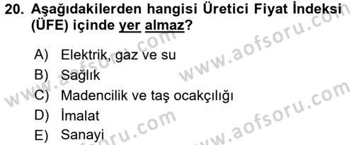 Para Teorisi Dersi 2017 - 2018 Yılı (Final) Dönem Sonu Sınav Soruları 20. Soru