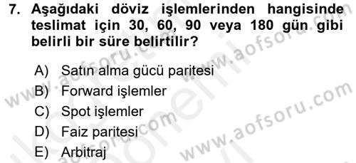 Para Teorisi Dersi 2017 - 2018 Yılı (Final) Dönem Sonu Sınav Soruları 7. Soru
