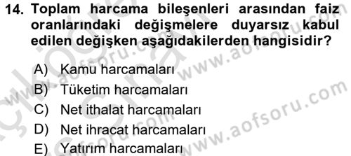 Para Teorisi Dersi 2018 - 2019 Yılı 3 Ders Sınav Soruları 14. Soru