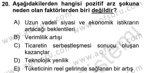 Para Teorisi Dersi 2018 - 2019 Yılı 3 Ders Sınav Soruları 20. Soru