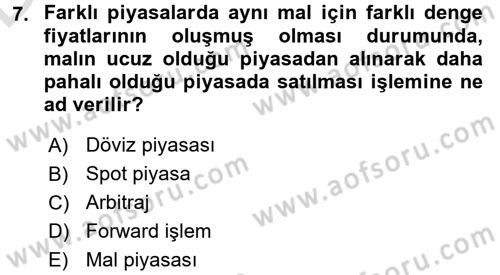 Para Teorisi Dersi 2018 - 2019 Yılı 3 Ders Sınav Soruları 7. Soru